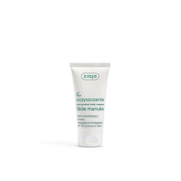 Ziaja Crème Nettoyante Visage Hydratante Correctrice-Astringente Équilibrante SPF10 Faible Protection 50 ml
