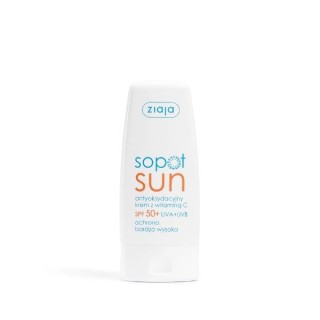 Ziaja Sun antyoksydacyjny Krem do twarzy z witaminą C SPF50+ UVA + UVB ochrona bardzo wysoka 50 ml