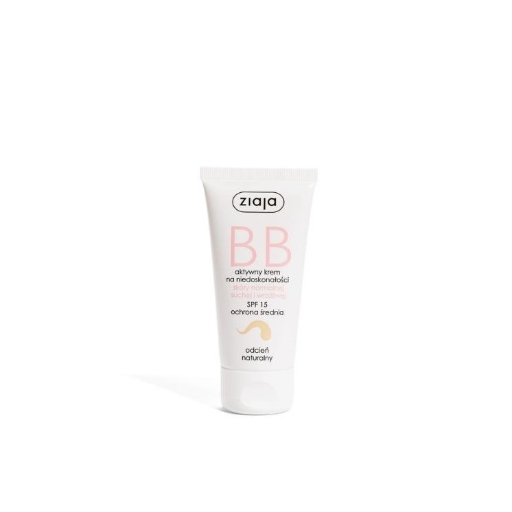 Ziaja BB crème active visage pour les imperfections pour peaux normales, sèches et sensibles SPF15 teinte naturelle 50 ml