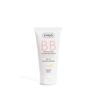 Ziaja BB Crème Visage Active Anti-Imperfections pour Peaux Normales, Sèches et Sensibles SPF15 Teinte Claire 50 ml
