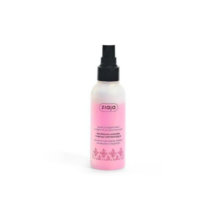 Spray revitalisant biphasé Ziaja Cashmere, traitement fortifiant au cachemire à l'huile d'amarante, 125 ml