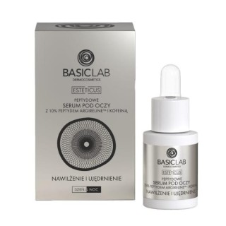 BasicLab Esteticus Serum Peptydowe pod oczy z Argireliną 10% nawilżenie i ujędrnienie 15 ml