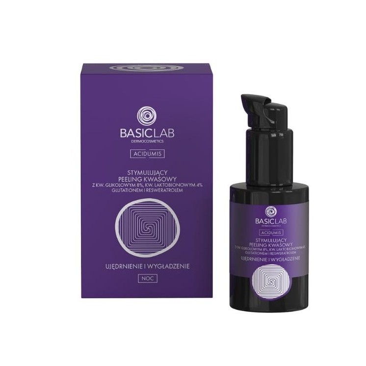 Peeling stimulant à l'acide BasicLab Acidumis, raffermissant et lissant, 30 ml