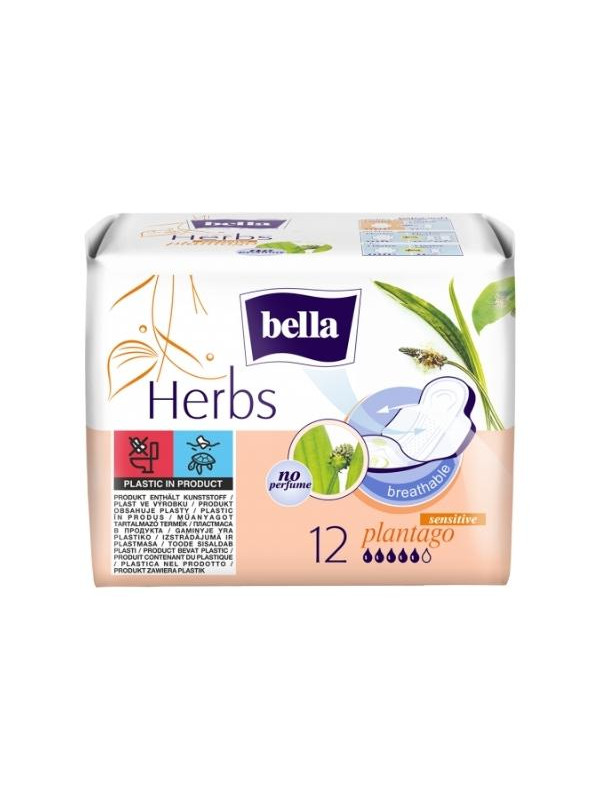 Bella Herbs Sanitary pads with Plantain Plantago 12 pcs