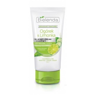 Bielenda Cucumber and Lime 3in1 Washing Gel + Peeling + Serum 150 ml