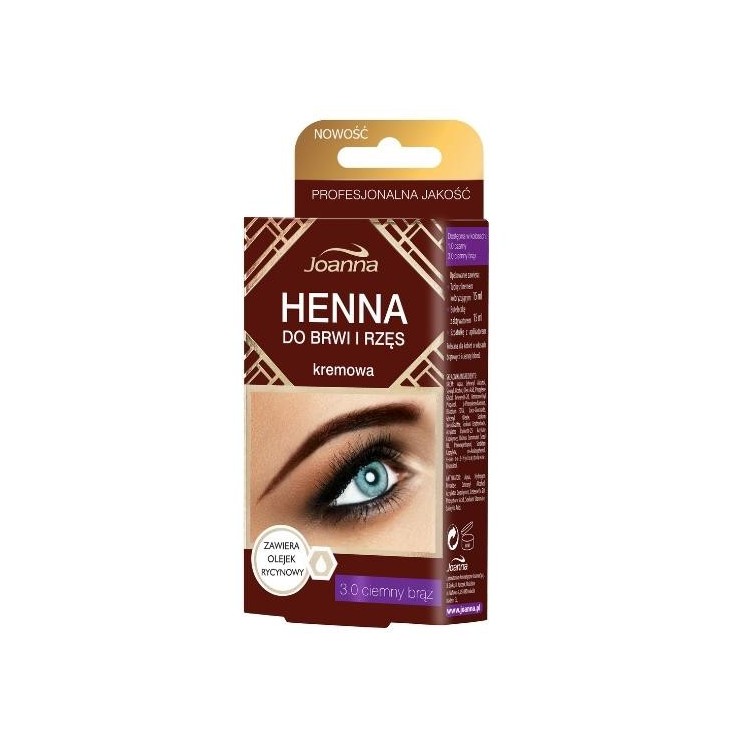 JOANNA henna kremowa – farba do brwi i rzęs brązowa 15 ml