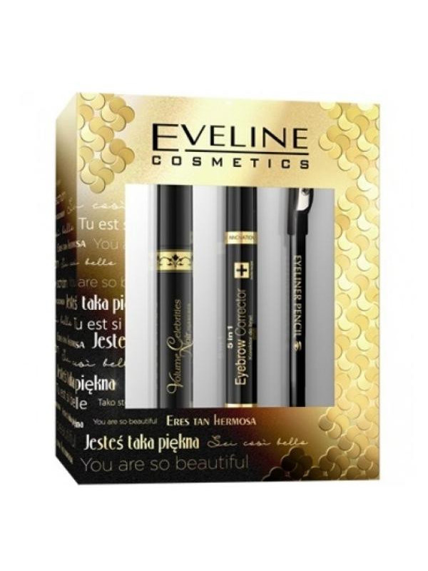 Подарунковий набір Eveline Eyeliner + Big Volume Mascara + Art Scenic Eyebrow Corrector