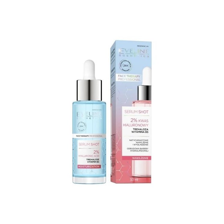 Eveline Serum Shot Treatment 2% Hyaluronic acid for face, neck and cleavage 30 ml