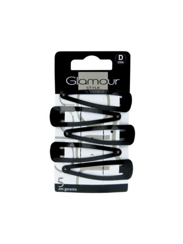 Glamour Haarclips zwart 5 st