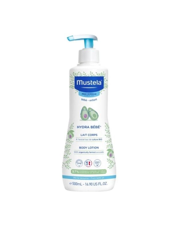 Mustela Hydra Baby hydraterende Bodymilk met biologische avocado voor kinderen 500 ml