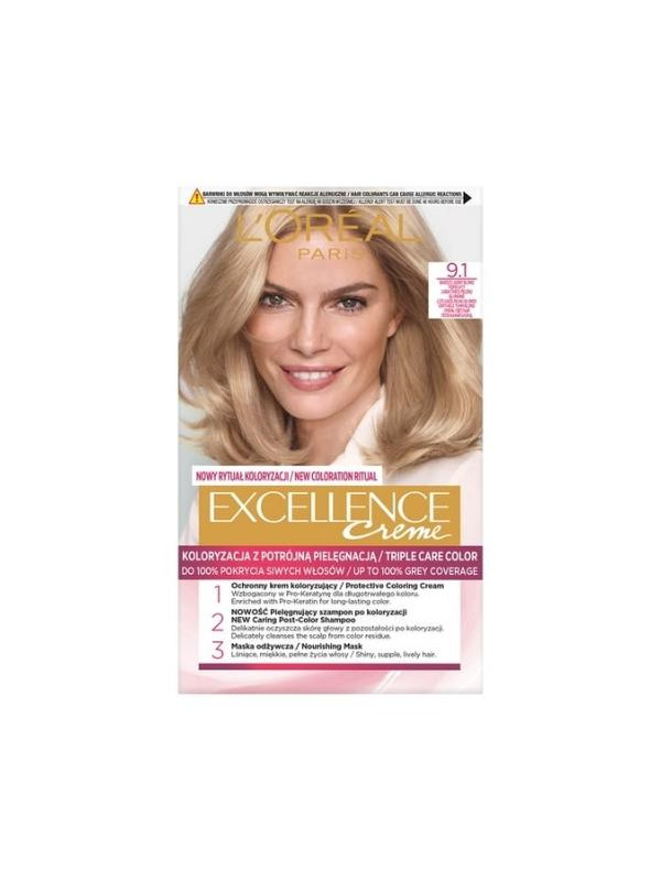 Фарба для волосся L'oreal Excellence Creme /9.1/ Дуже світлий Blond