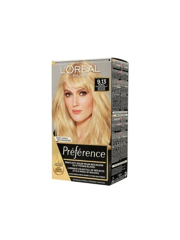 Фарба для волосся L'oreal Preference /9.13/ Дуже світлий попелясто-золотистий Blond