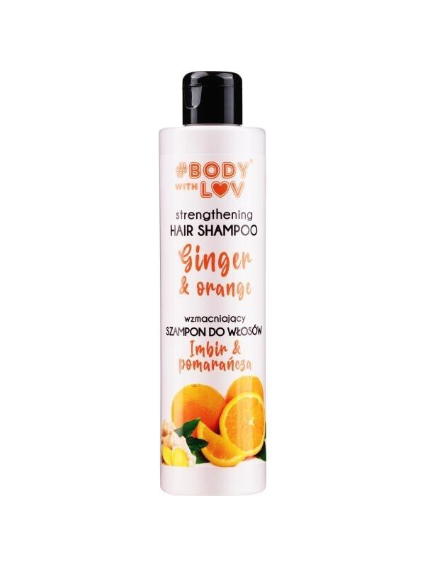 Body with Lov stärkendes Haarshampoo aus Ingwer und Orange, 250 ml