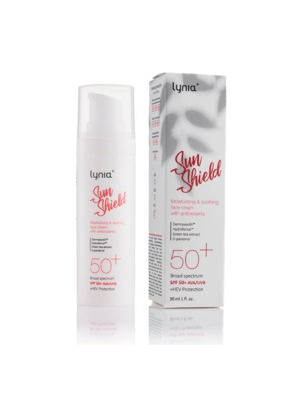 Lynia Sunshield SPF50+ nawilżająco-łagodzący Krem ochronny z antyoksydantami 30 ml