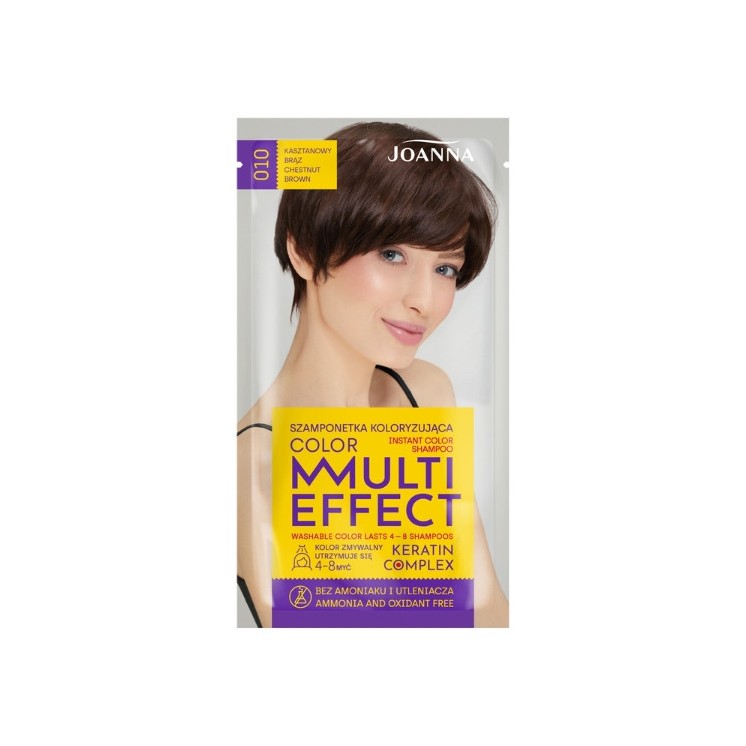 Фарбуючий шампунь для волосся Joanna Multi Effect Color /010/ Каштановий коричневий
