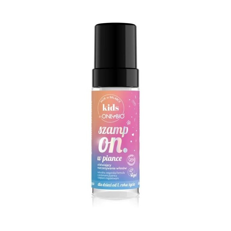 ONLYBIO Hair in Balance Kids Schuimshampoo voor makkelijk doorkambaar 150 ml