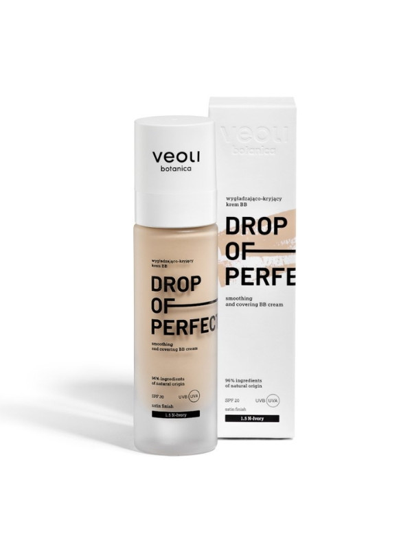 Veoli Botanica Drop of Perfection SPF20 gladmakende en dekkende BB cream met een lichte formule /1. 5 / Ivory 30 ml