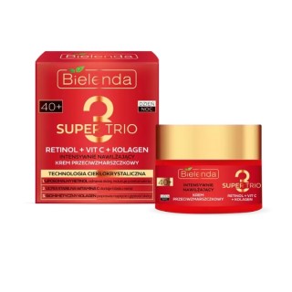 Bielenda Super Trio Retinol + Vit C + Kolagen intensywnie nawilżający Krem przeciwzmarszczkowy 40+ dzień/noc 50 ml