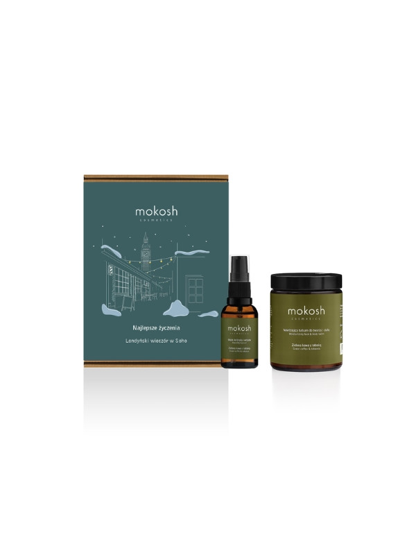 Mokosh Men's Gift Set London Evening in Soho: baard- en haarolie + body- en gezichtslotion