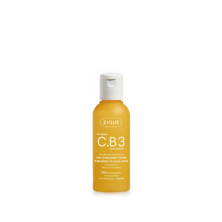 Tonique acide non quotidien pour le visage Ziaja Witamina C.B3 Niacynamid 1% AHA + PHA 120 ml