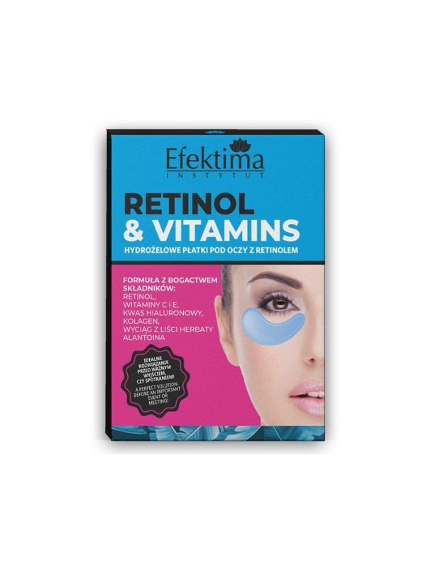 Efektima Retinol & Vitamins hydro патчі під очі з ретинолом, 3 пари