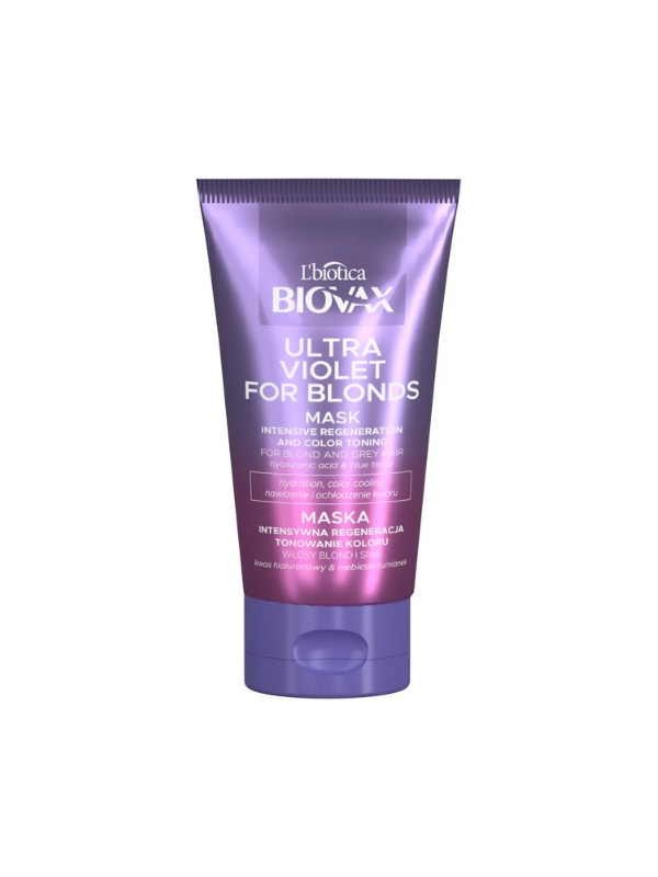 Biovax Ultra Violet intensief regulerend masker voor blond en grijs haar 150 ml