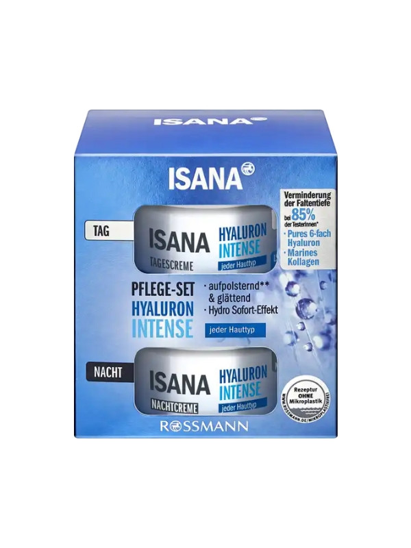 Isana Hyaluronic Intensive Care Set Gezichtscrème voor Dag + Gezichtscrème voor Nacht