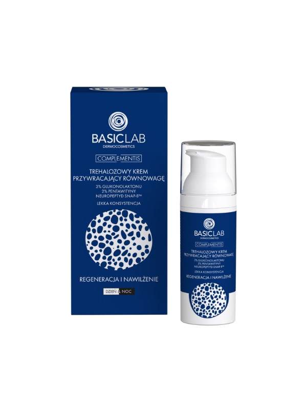 BasicLab Complementis Trehalose Face Cream Rebalancing 3% Gluconolactone with Light Consistency 50 ml