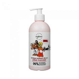 4Organic Kajko en Natuurlijke Kokos Shampoo en Gel voor het wassen van kinderen 2in1 Bos Aardbeien 350 ml