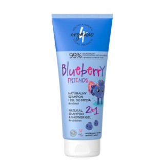 4Organic Blueberry Friends natuurlijke shampoo en wasgel voor kinderen 2in1 200 ml