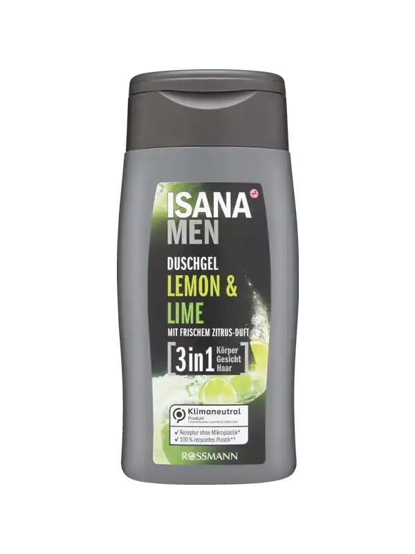 Гель для душу Isana Men 3in1 для чоловіків Lemon і Lime 300 мл