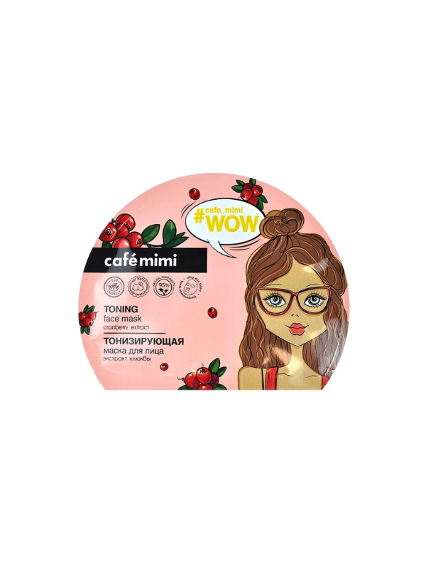 Cafe Mimi verstevigend gezichtsmasker in een vel Cranberry 22 g