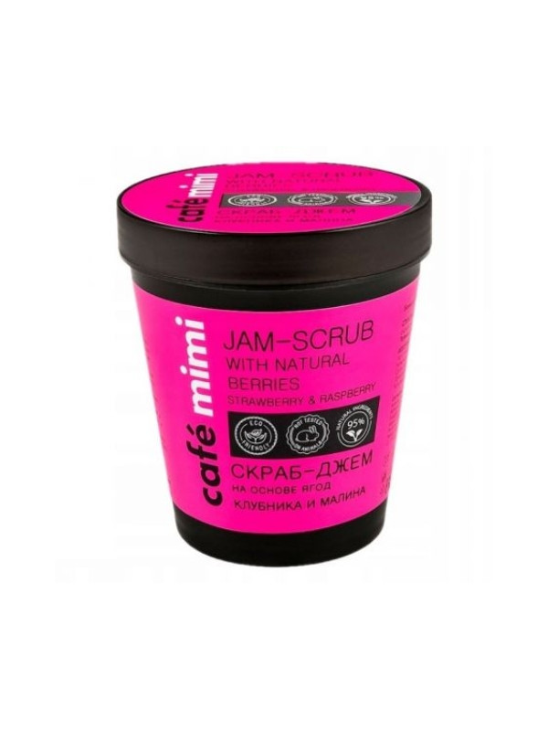 Cafe Mimi bodyscrub met suiker op basis van natuurlijke aardbeien 270 g