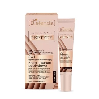 Bielenda Ujędrniające Peptydy Oog- en ooglidcrème - serum 2in1 verstevigend en verhelderend 15 ml