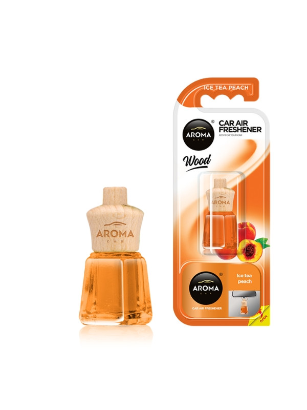 Aroma Car Wood Mini Auto luchtverfrisser Ice Tea Peach 4 ml