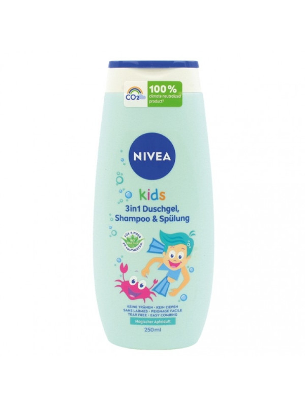 Nivea Kids 3in1 Shower Gel, Shampoo and Conditioner Apple 250 ml