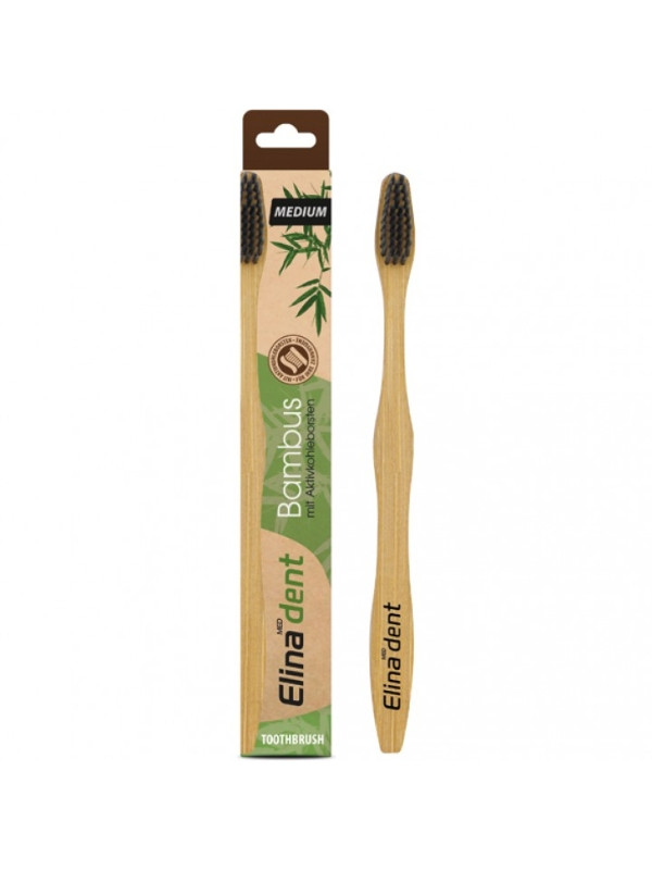 Elina Bamboo Toothbrush with carbon brushes Medium 1 piece