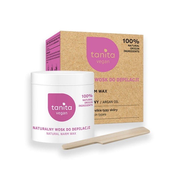 Tanita Vegan naturalny Wosk do depilacji twarzy i ciała Argan Oil 100% 250 ml + 10 plastrów do depilacji