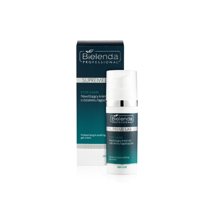 Bielenda Professional SUPREMELAB Men Line hydraterende gezichtscrème-gel met verzachtende werking 50 ml