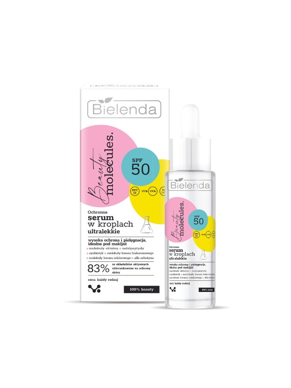 Bielenda Beauty Molecules ultralicht Serum in druppels SPF50 beschermend 30 g