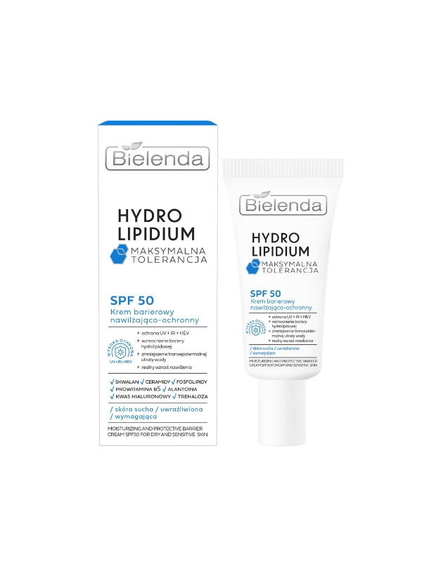 Bielenda Hydro Lipidium зволожуючий і захисний бар'єрний крем для обличчя SPF50 30 мл