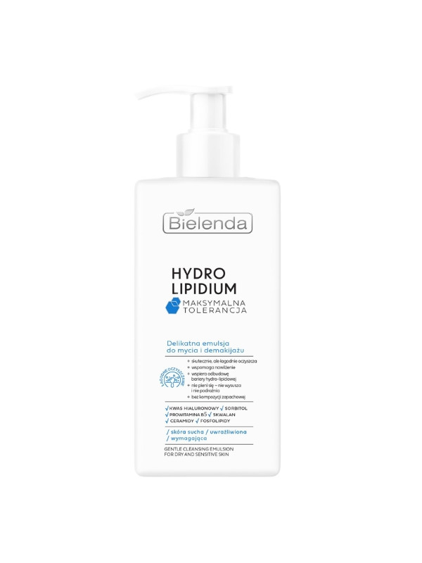 Bielenda Hydro Lipidium delicate face wash and make-up remover emulsion 300 ml