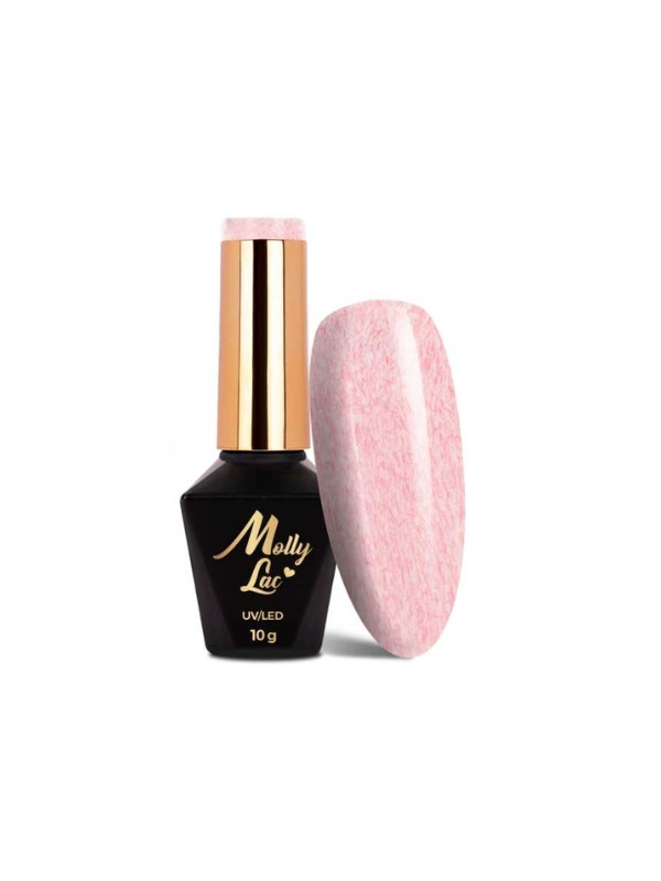 MollyLac /714/ Hybrid nail polish with Orange sweater effect 10 g