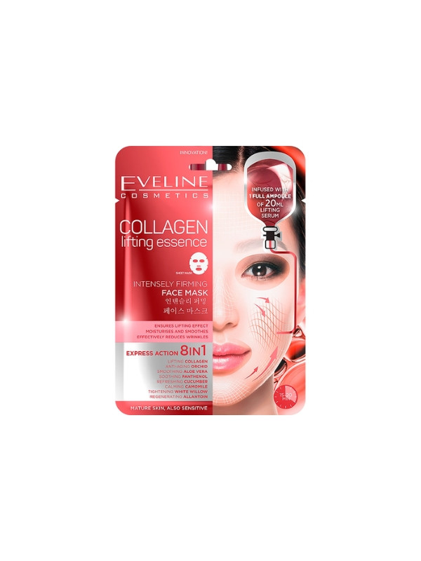 Eveline Collagen 8in1 intensively lifting Face mask in a sheet, 1 piece