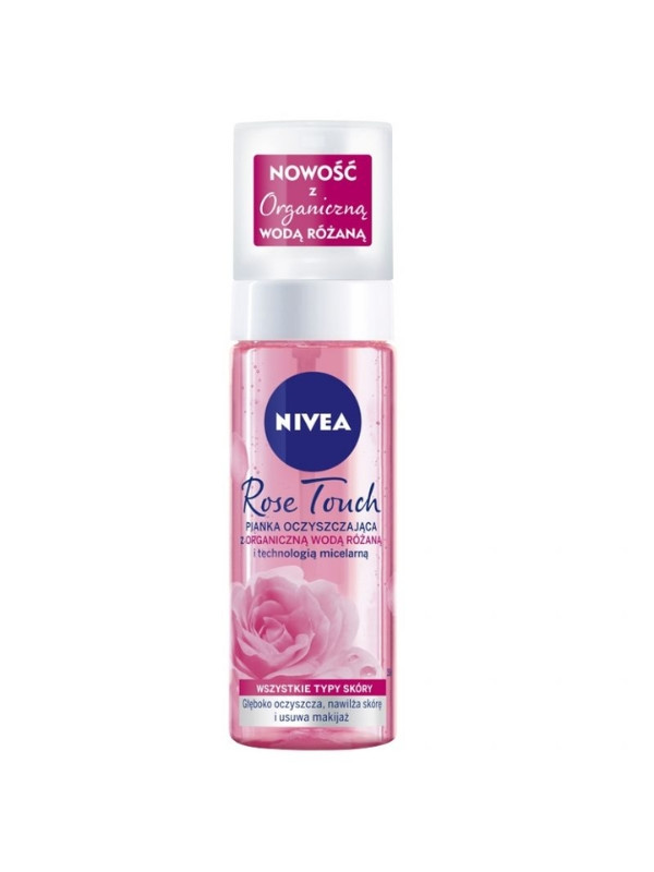 Очищаюча пінка для обличчя Nivea Rose Touch з органічною рожевою водою 150 мл