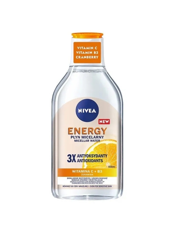 Міцелярний флюїд для обличчя Nivea Energy з вітаміном C+B3 400 мл