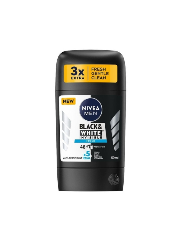 Nivea Men Black & White Invisible Fresh Antiperspirant Stick 50 мл