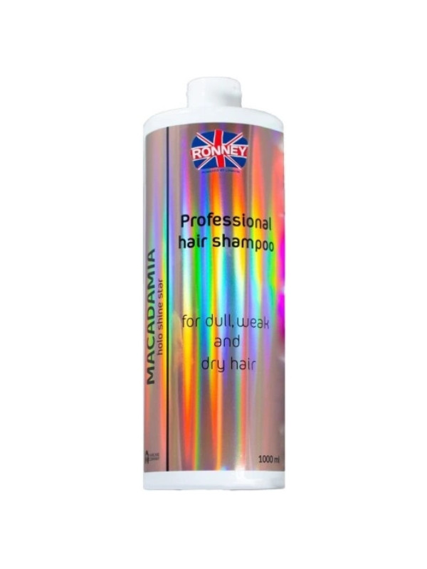 Ronney Professional Holo Shine Star wzmacniający Szampon do włosów suchych i osłabionych Macadamia Oil 1000 ml