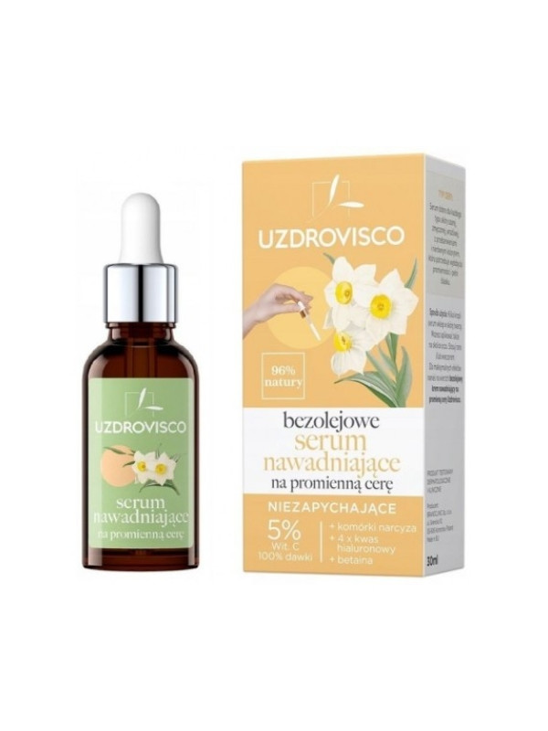 Uzdrovisco ölfreies, feuchtigkeitsspendendes Serum für strahlende Haut 30 ml