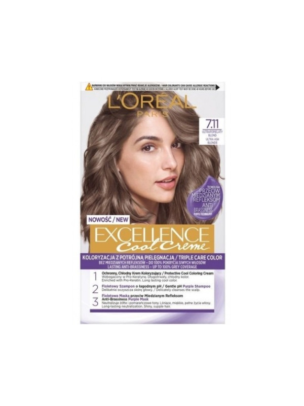 Фарба для волосся L'oreal Excellence Creme /7.11/ Ультра попелястий Blond